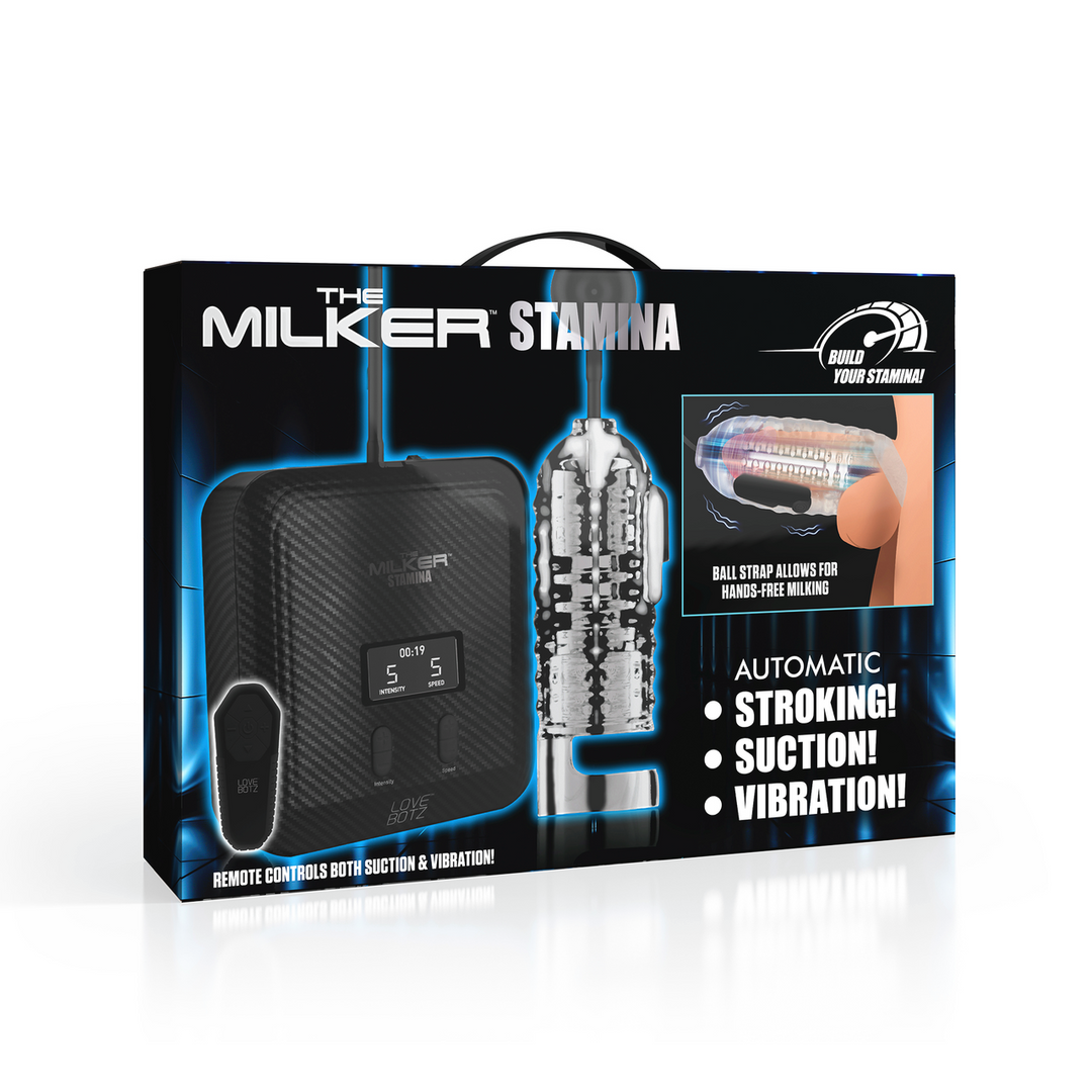 The Milker - De Milker Stamina - Automatische Vibratie en Zuig Stroker - Transparant