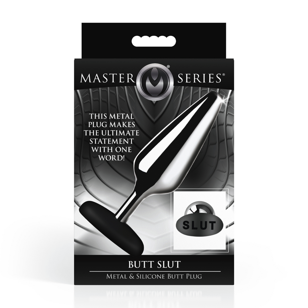 Master Series - Butt Slut - Metalen en Siliconen Anale Plug - Zilver