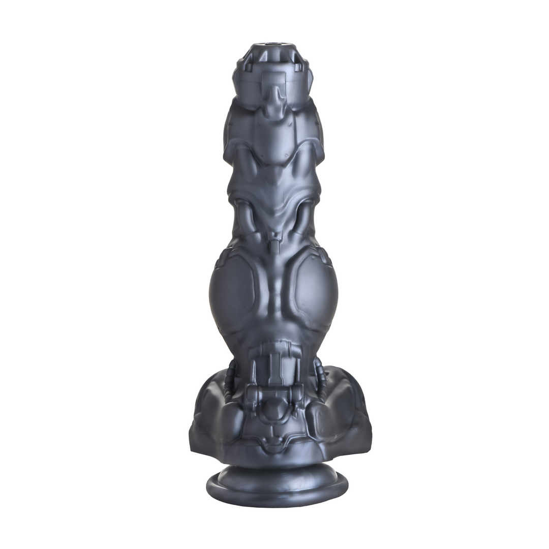 Creature Cocks - Cyborg Cock - Duwende en Vibrerende Siliconen Dildo - Zilver