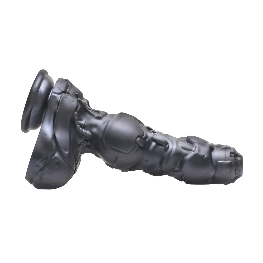 Creature Cocks - Cyborg Cock - Duwende en Vibrerende Siliconen Dildo - Zilver