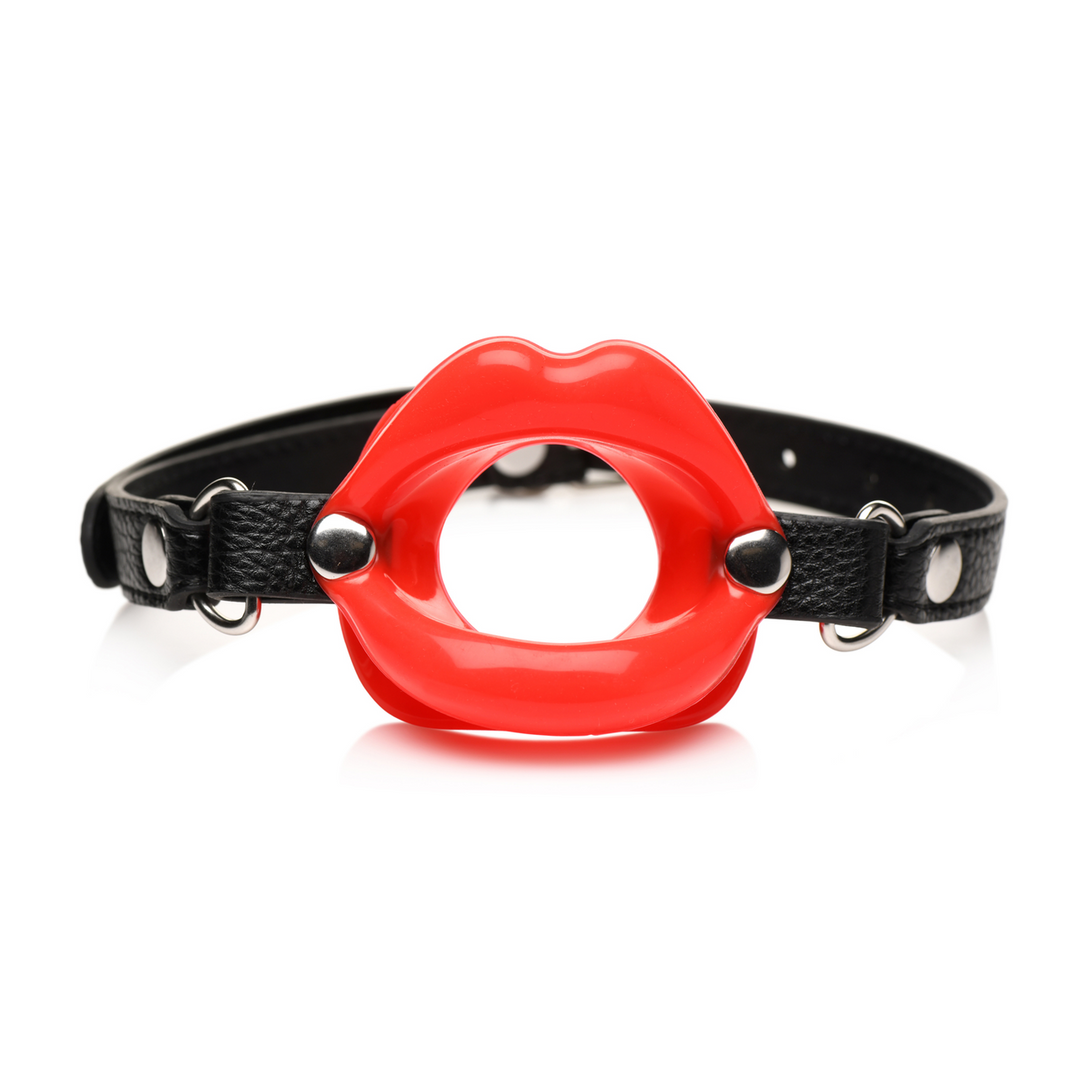 Master Series - Juicy Lips - Siliconen Open Mond Gag - Rood