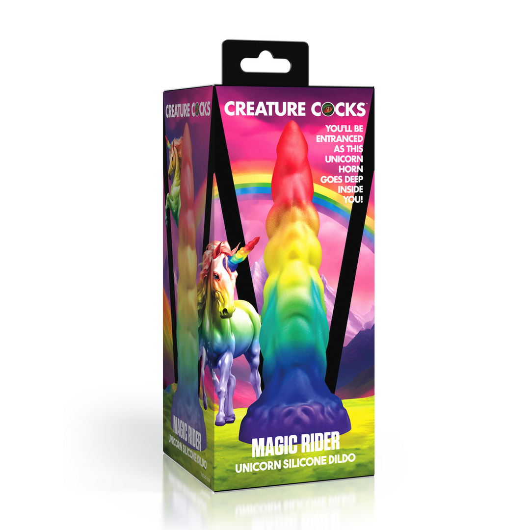 Creature Cocks - Magic Rider - Eenhoorn Silicone Dildo - Regenboog