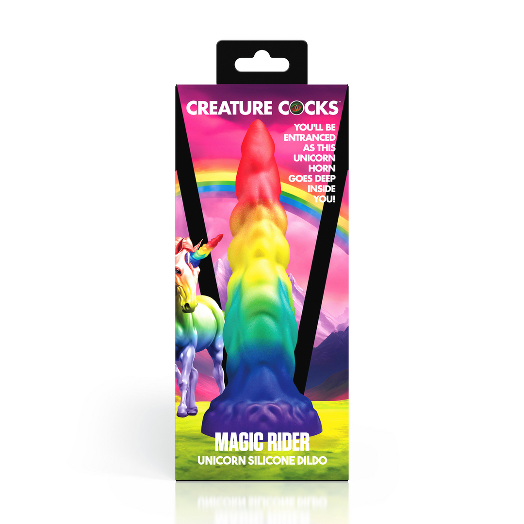 Creature Cocks - Magic Rider - Eenhoorn Silicone Dildo - Regenboog
