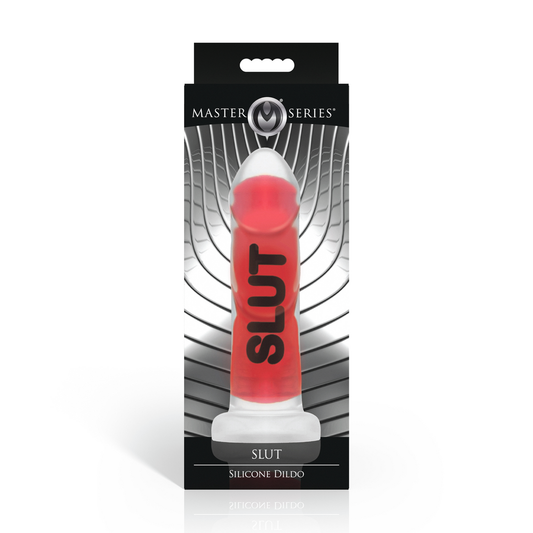 Master Series - SLUT - Siliconen Dildo - Rood