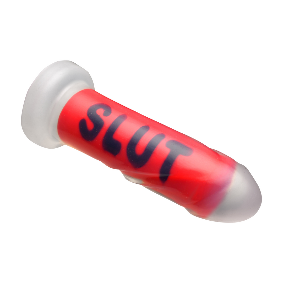 Master Series - SLUT - Siliconen Dildo - Rood
