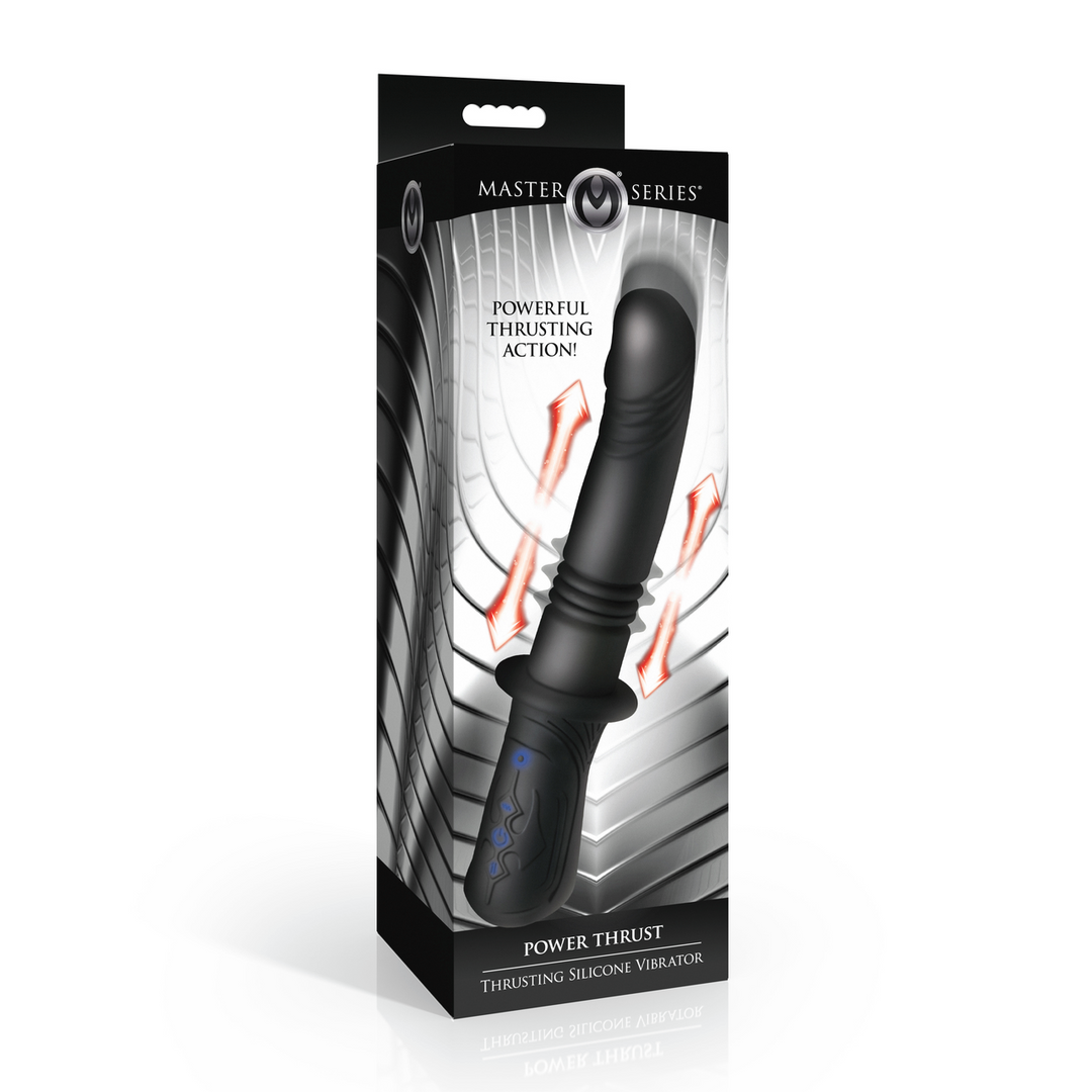 Master Series - Power Thrust - Duwende Siliconen Vibrator - Zwart