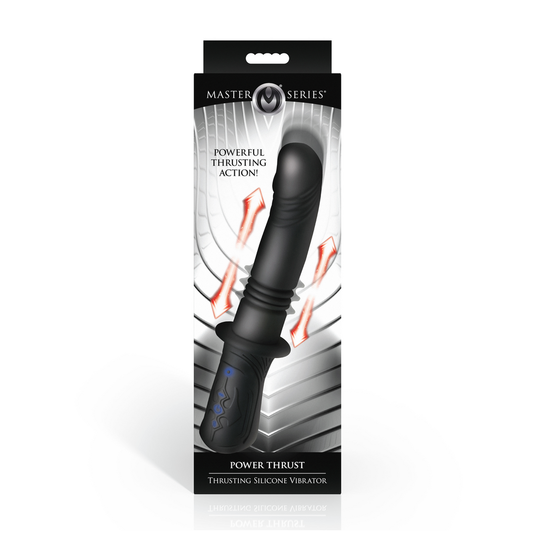 Master Series - Power Thrust - Duwende Siliconen Vibrator - Zwart
