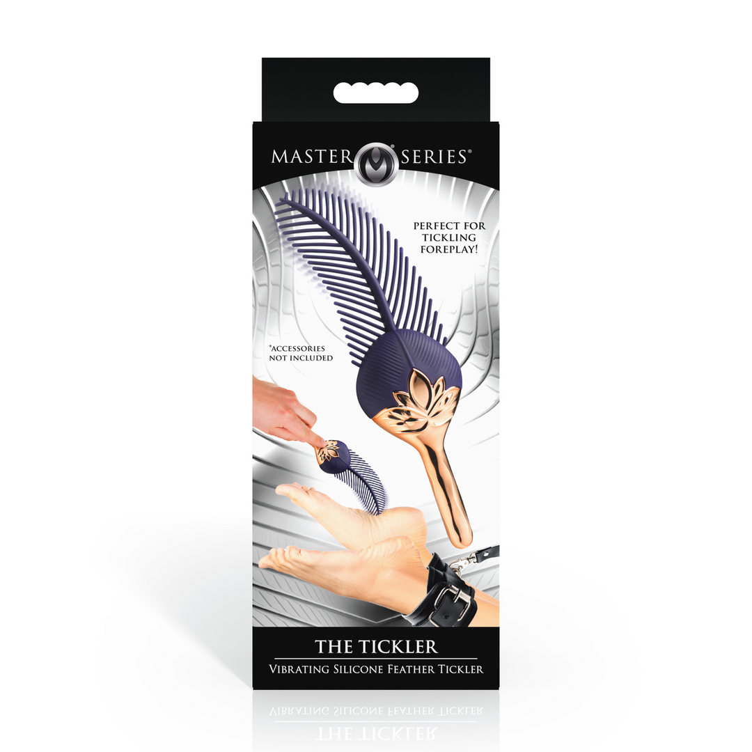 Master Series - De Tickler - Vibrerende Silicone Veer Tickler - Paars/Goud