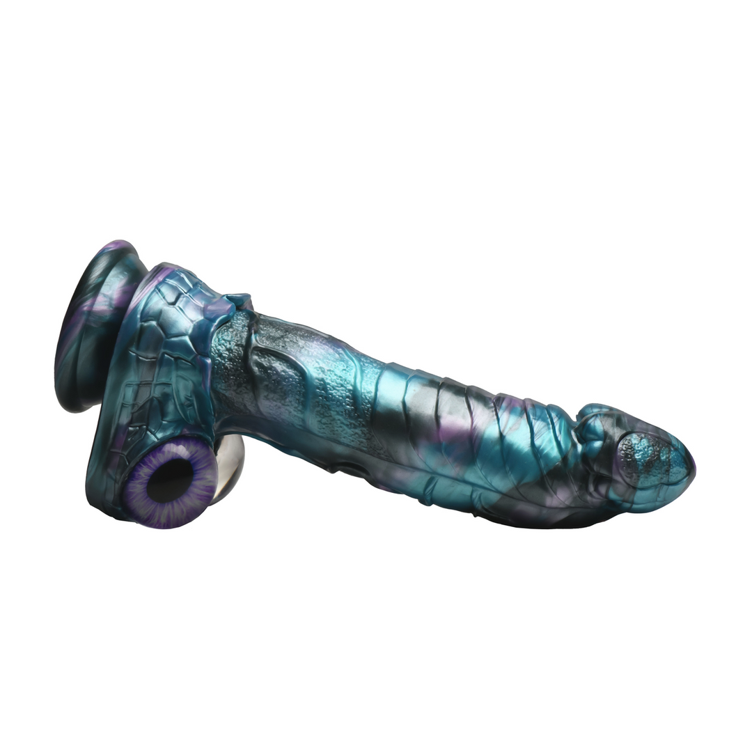 Creature Cocks - Astro-Thrust - Duwende en Vibrerende Siliconen Dildo - Blauw/Paarse