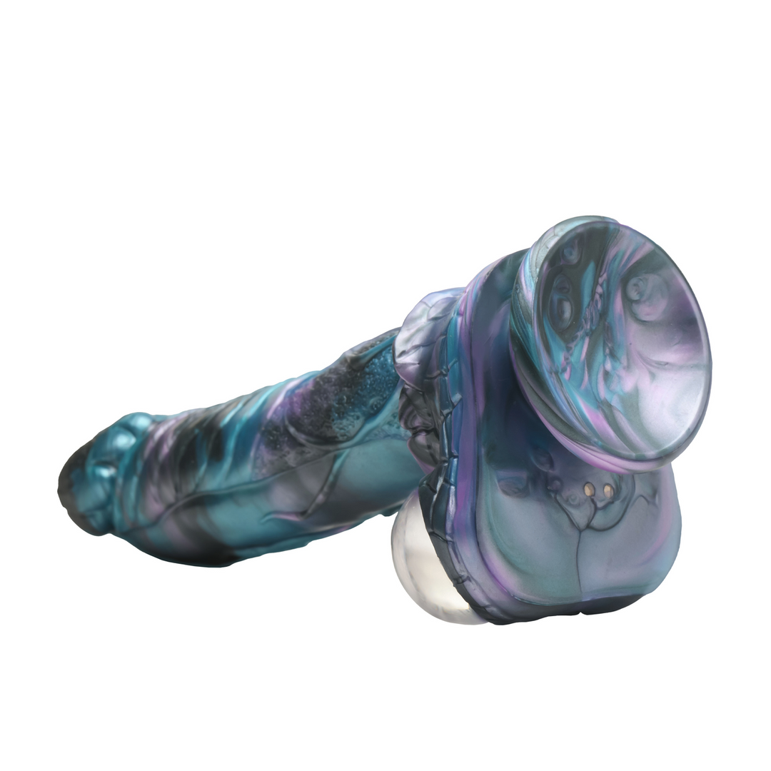 Creature Cocks - Astro-Thrust - Duwende en Vibrerende Siliconen Dildo - Blauw/Paarse