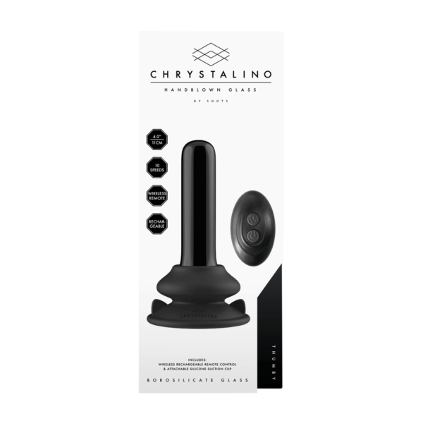 Chrystalino - Thumby - Glad glazen vibrator met zuignap