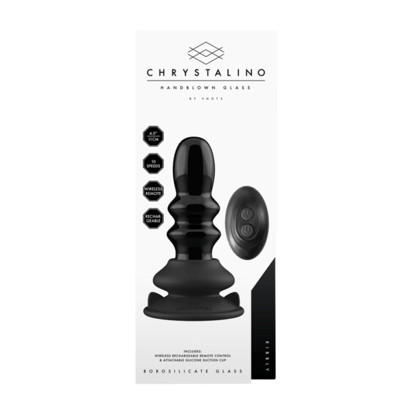 Chrystalino - Ribbly - Glazen Ribble Vibrator met Zuignap