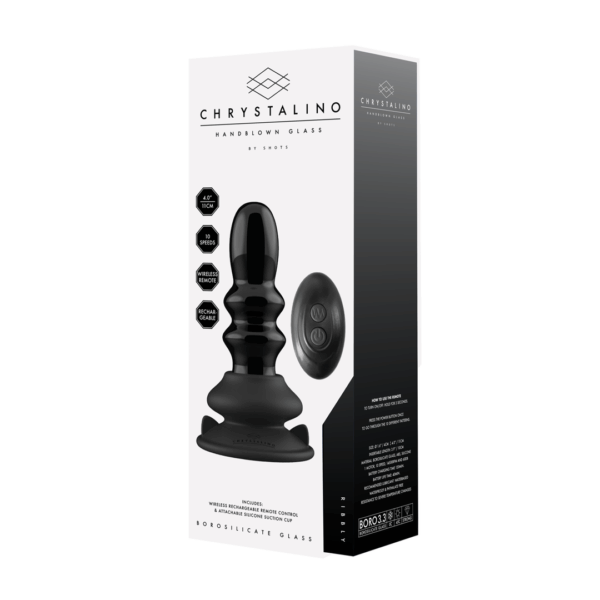 Chrystalino - Ribbly - Glazen Ribble Vibrator met Zuignap