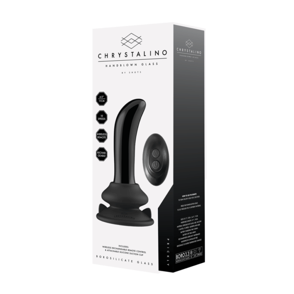 Chrystalino - Prickly - Smooth Glass G-Spot Vibrator met Afstandsbediening