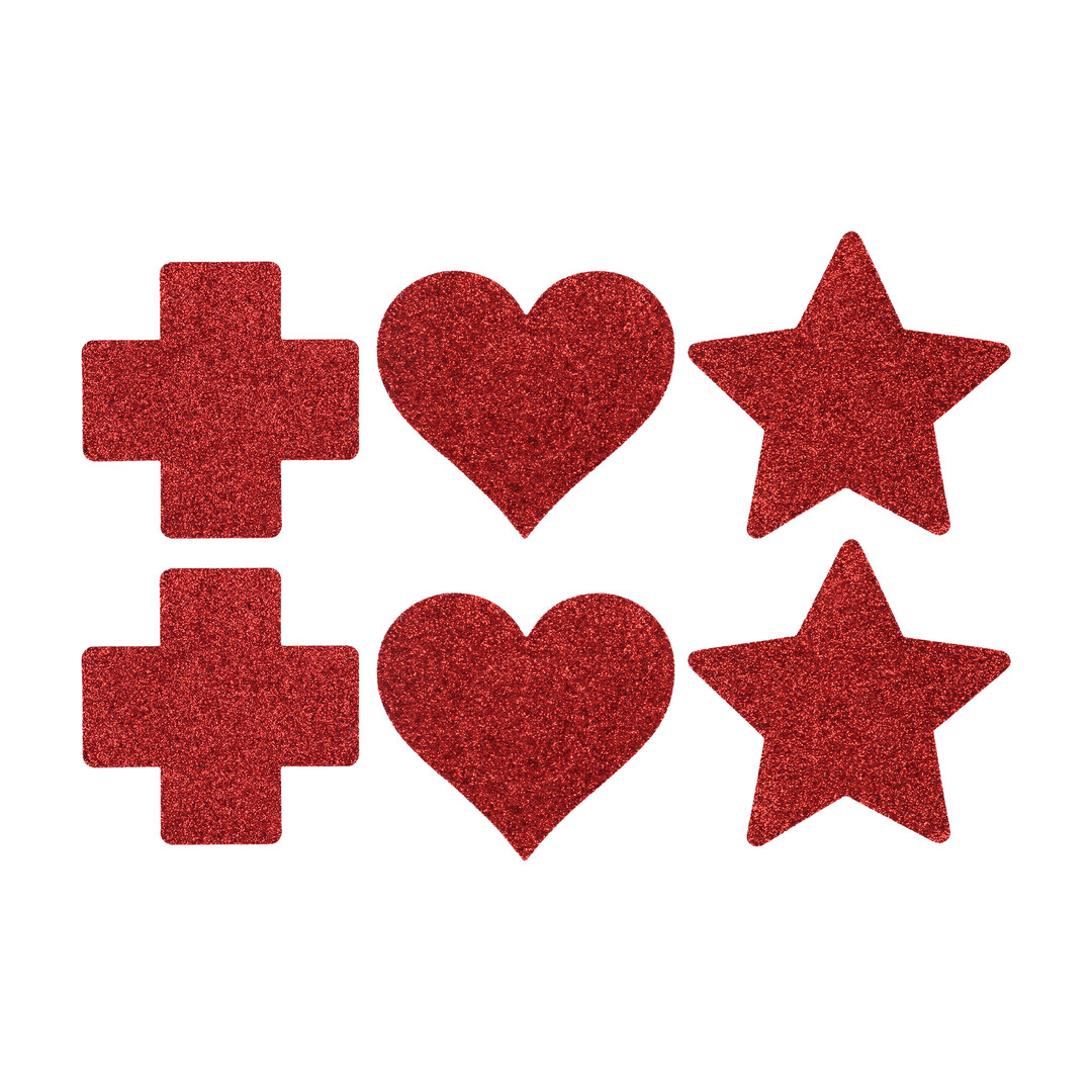Tepelbedekking Set - Kruis Ster Hart - Rood