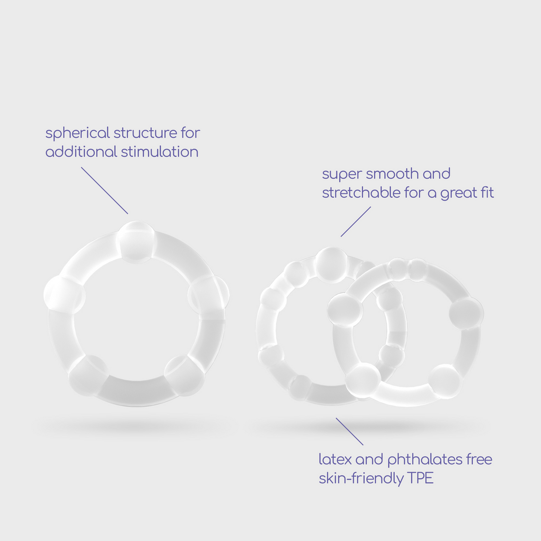 Triple Bead - Cockring Set - Doorzichtig