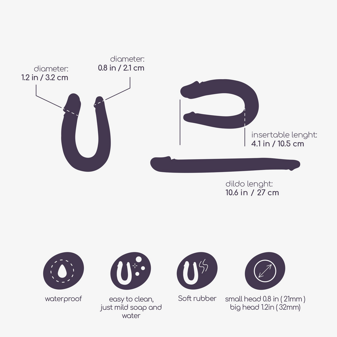 Double Trouble - Double Dildo - 10,6 / 27 cm - Paars