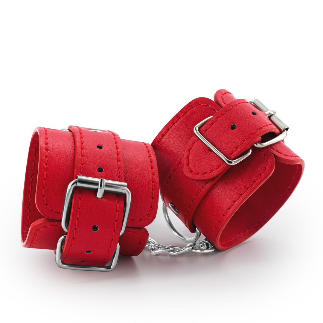 Bondage Love - Leren Handboeien - Rood