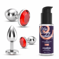Bijou - Anal Wet Train Trio - 3 Jewel Plugs - Rood