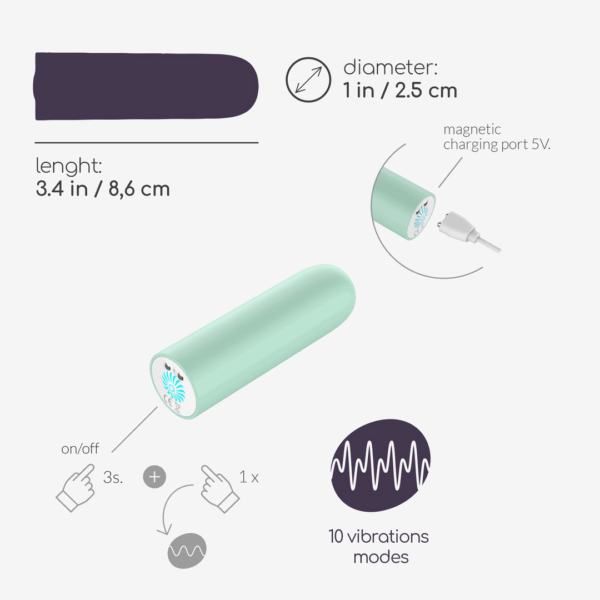 Quackers - USB Oplaadbare Vibrerende Bullet - Muntgroen