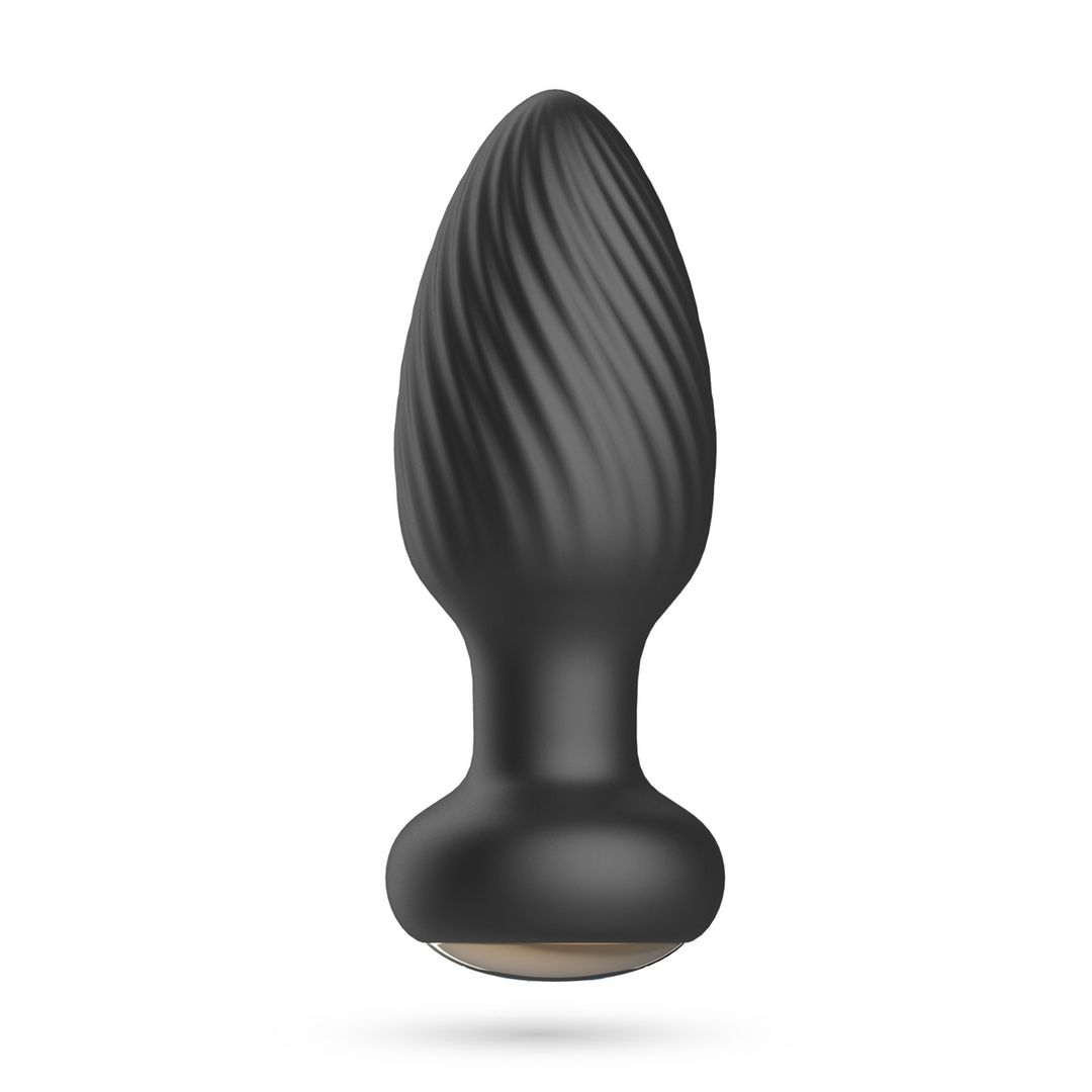 Twister - Draaibare Anale Plug met Afstandsbediening - Zwart