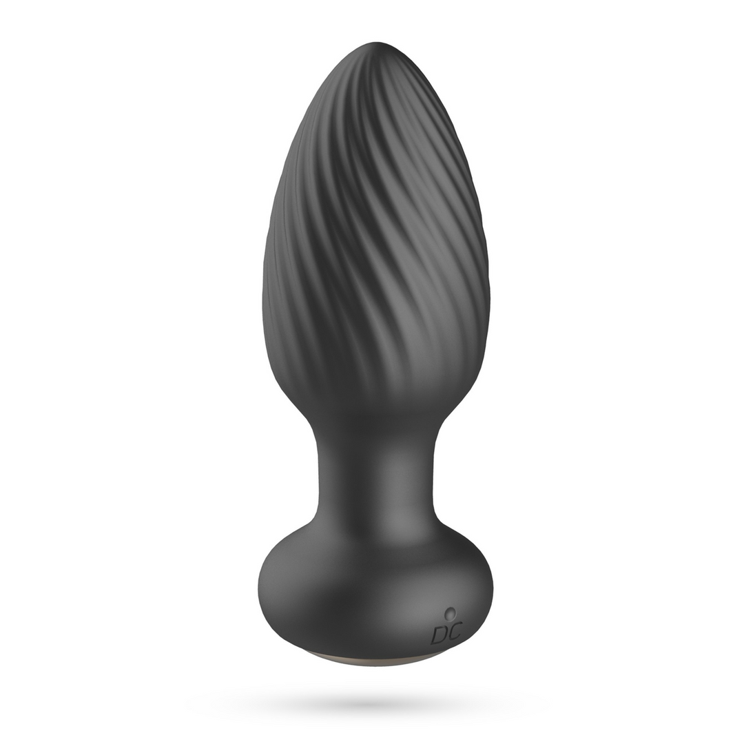 Twister - Draaibare Anale Plug met Afstandsbediening - Zwart