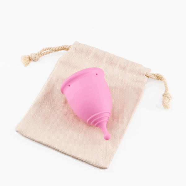 Minerva - Menstruatiecups met Zak - S en L - Roze