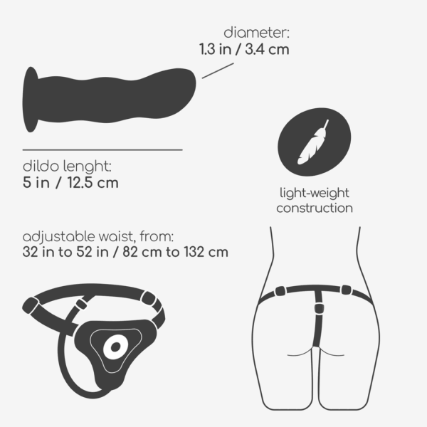 Snapper - Strap-on Harnas met Dildo - Zwart