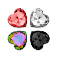 Cuore - Anale Plug met Vier Verwisselbare Edelstenen - Medium - Zwart