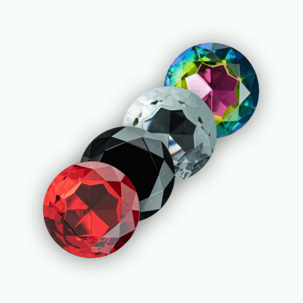 Camileo - Anale Plug met Vier Verwisselbare Edelstenen - Medium - Zwart