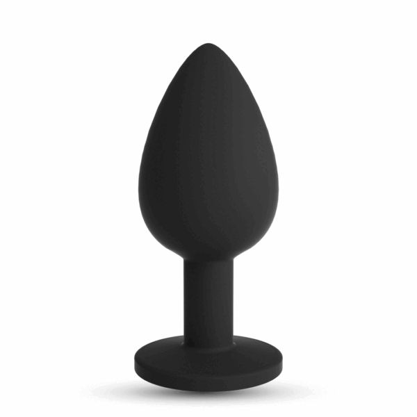 Camileo - Anale Plug met Vier Verwisselbare Edelstenen - Medium - Zwart