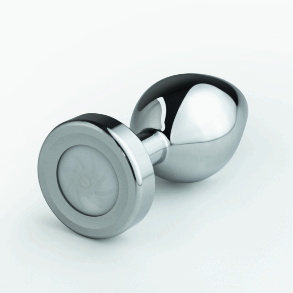 Borealis - Metalen Anale Plug met LED RGB - Medium - Zilver