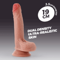Inviktus - Vloeibare Silicoen Dildo - 7 / 19 cm - Vleeskleur