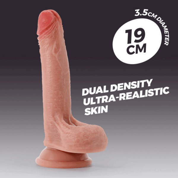 Inviktus - Vloeibare Silicoen Dildo - 7 / 19 cm - Vleeskleur