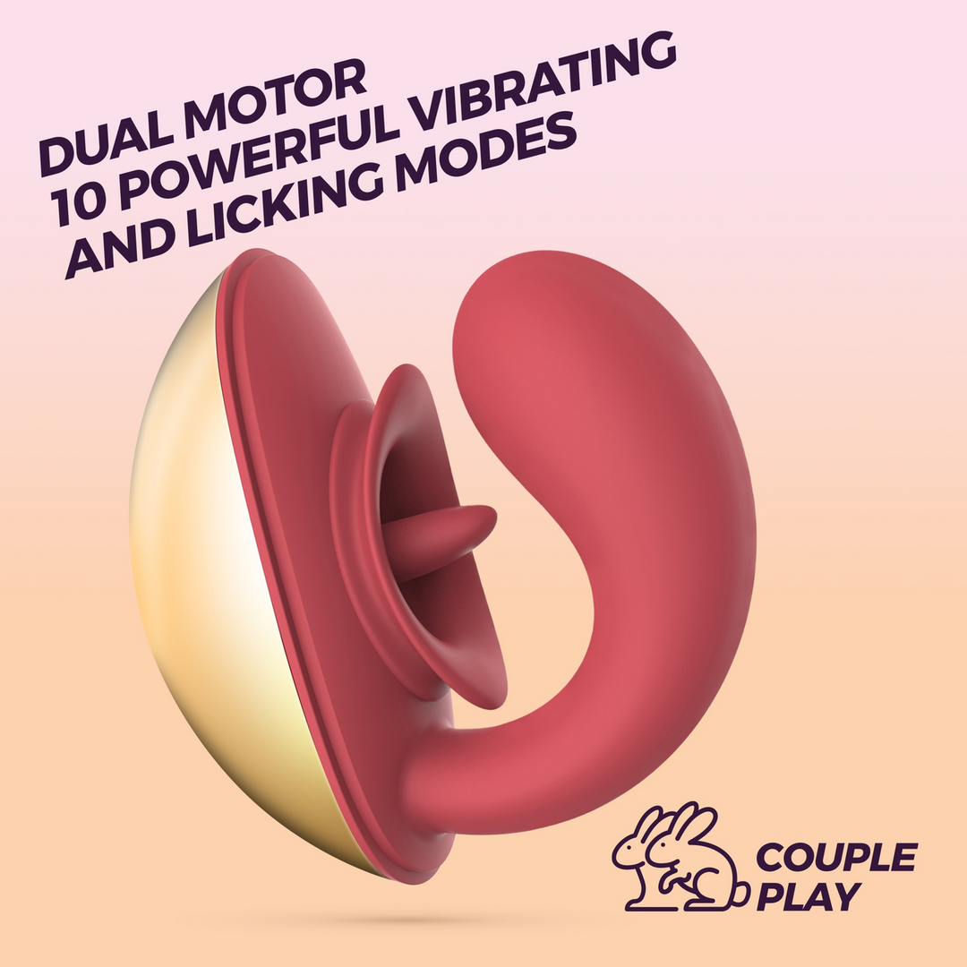 Arcane - Lickende Koppels Vibrator - Rood/Goud