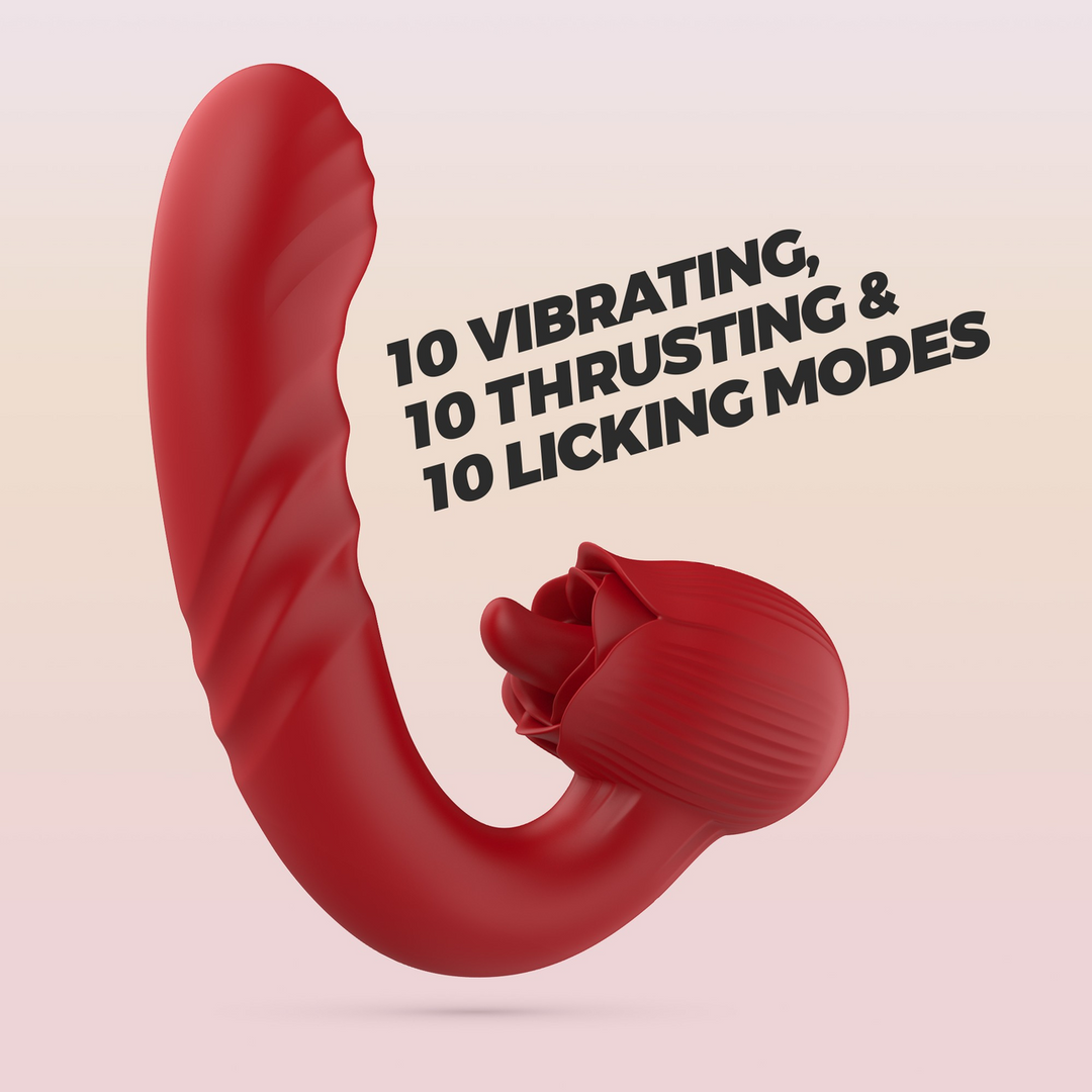 Osiria - Duwende en Likkende Rozen Vibrator - Rood