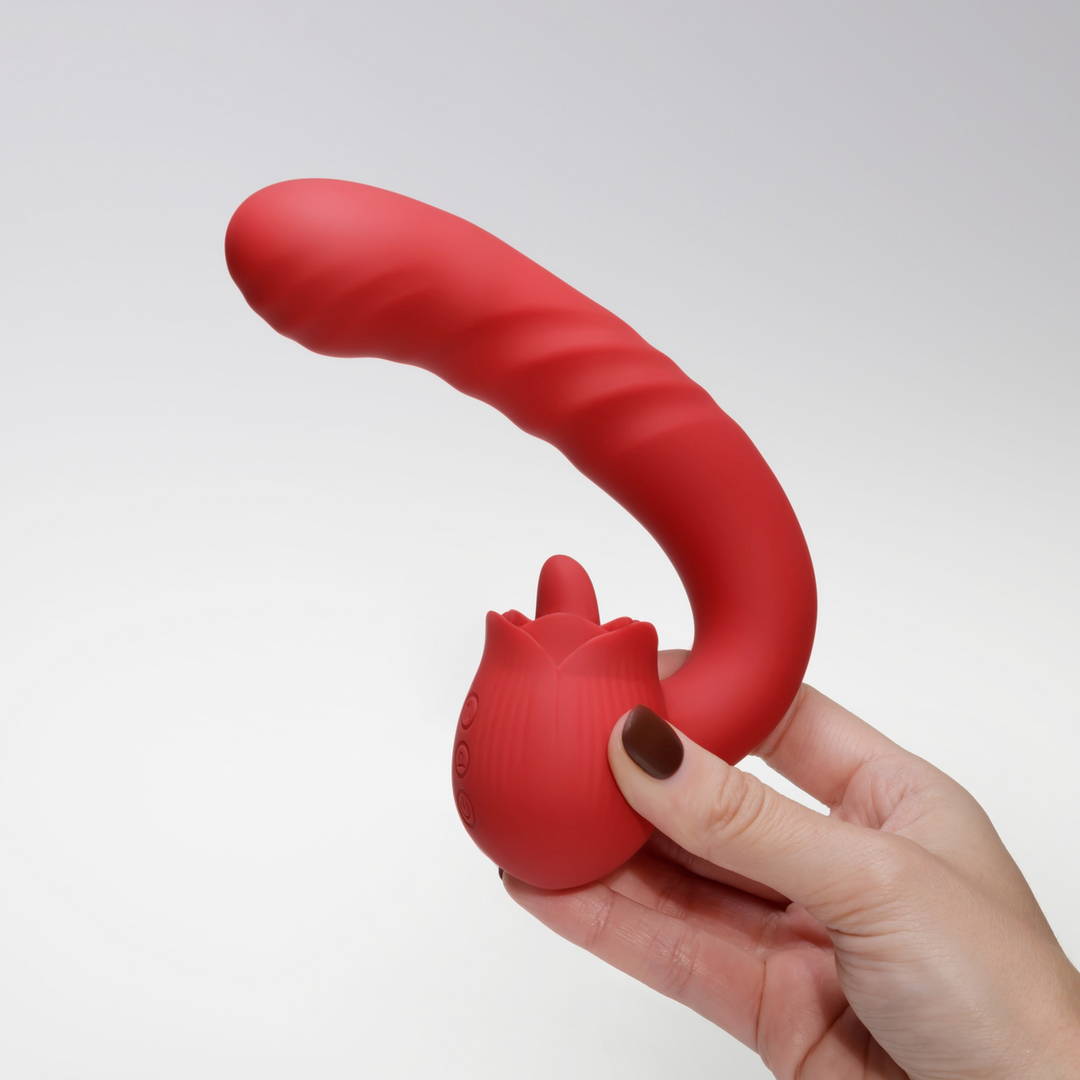 Osiria - Duwende en Likkende Rozen Vibrator - Rood