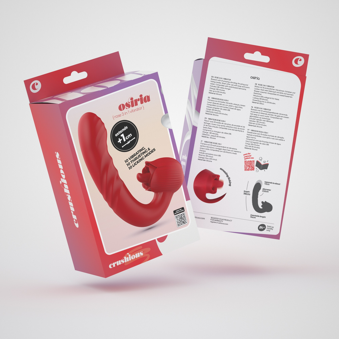 Osiria - Duwende en Likkende Rozen Vibrator - Rood