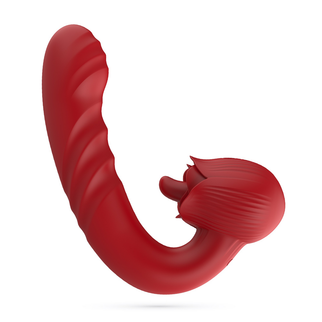 Osiria - Duwende en Likkende Rozen Vibrator - Rood