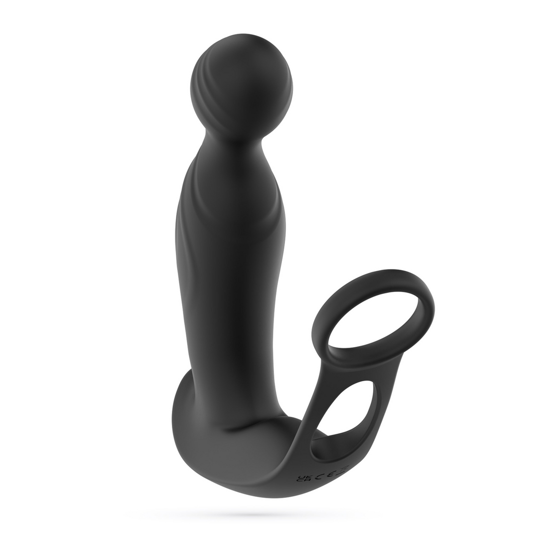 Flamma - Vibrerende Prostaatmassager met Balriem en Cockring - Zwart
