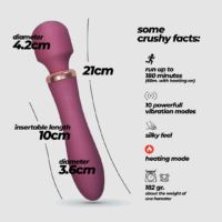 Jinx - Dual Wand Massager met Verwarmingsmodus - Rode Wijn