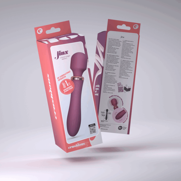 Jinx - Dual Wand Massager met Verwarmingsmodus - Rode Wijn