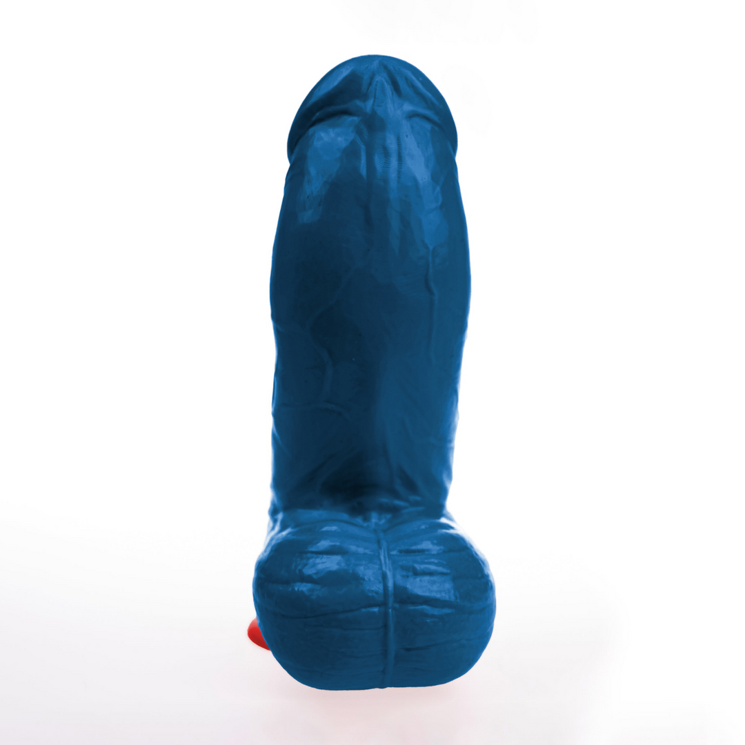 Thor XL - Realistische Gebogen Dildo met Ballen - 8.3 / 21 cm - Blauw