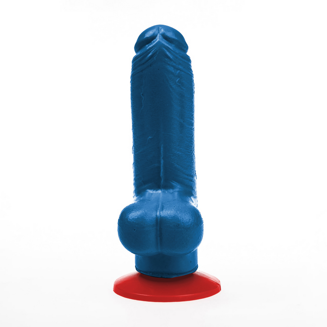 Tyr S - Realistische Dildo met Ballen - 10,5 cm - Blauw