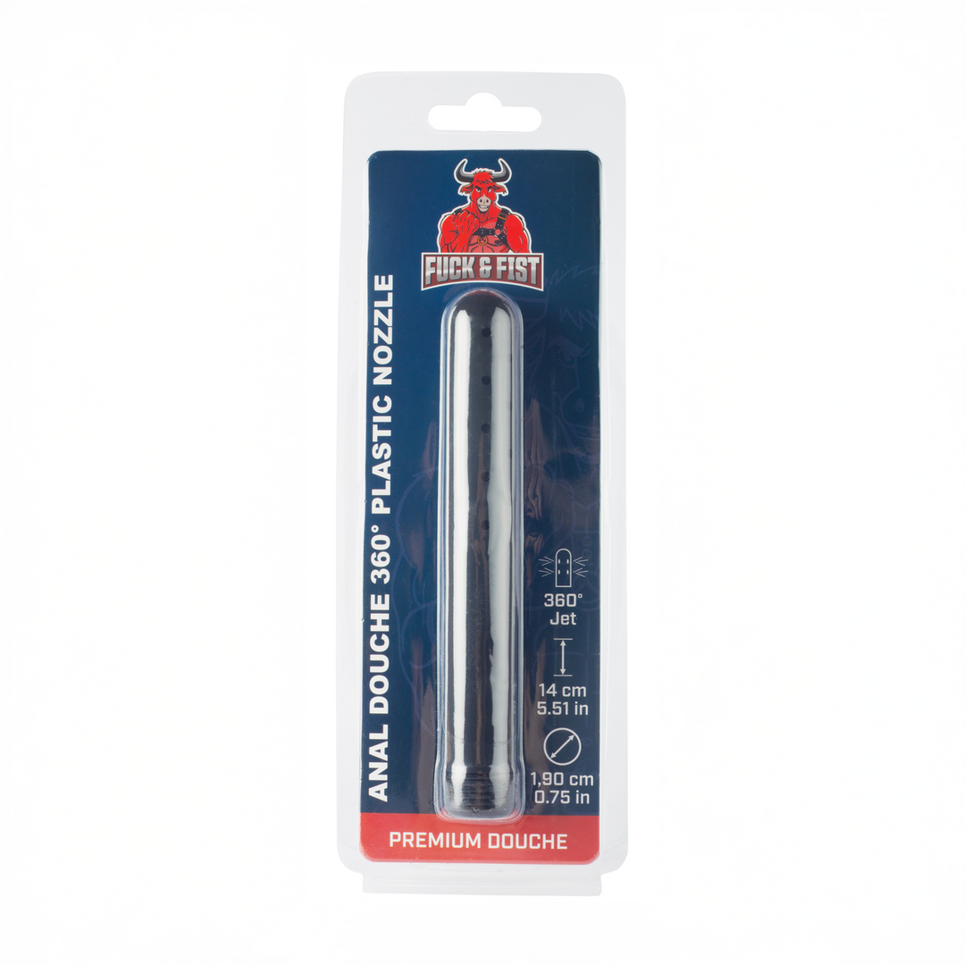 Anal Douche 360 Plastic Nozzle - 13,5 cm - Zwart