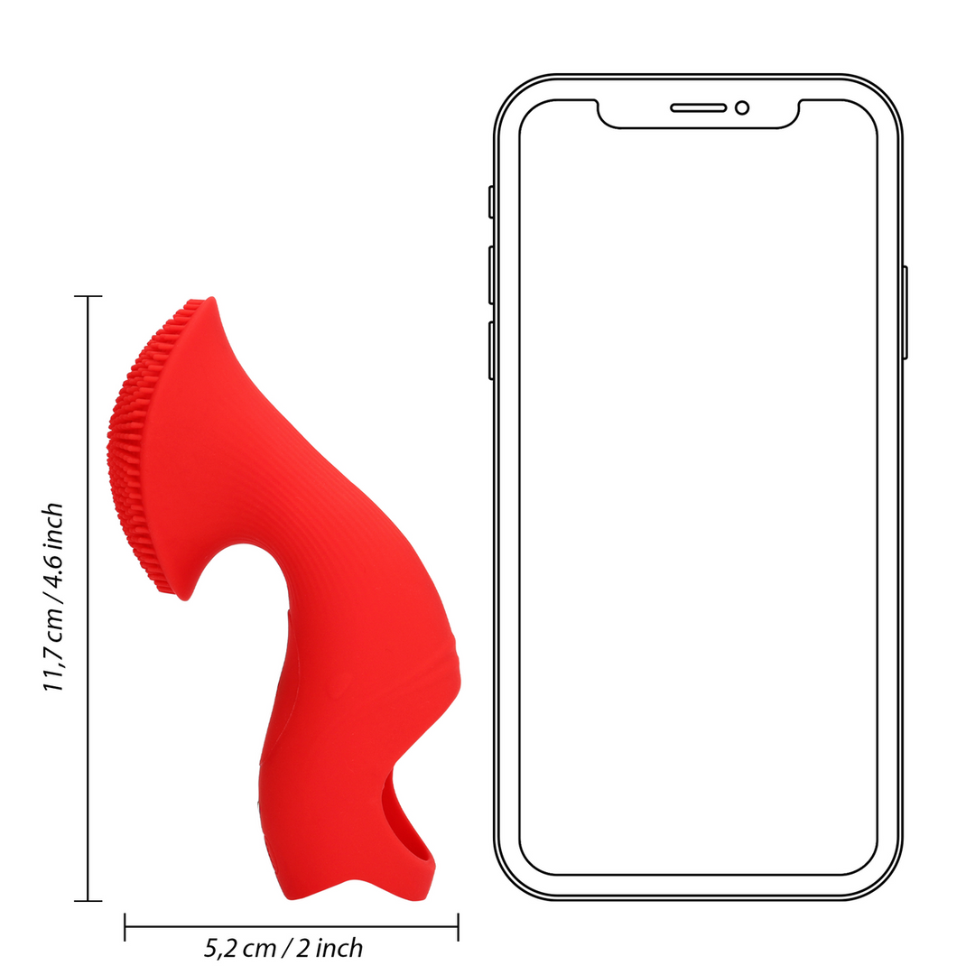 Textured Finger Vibrator - Sunrise Red