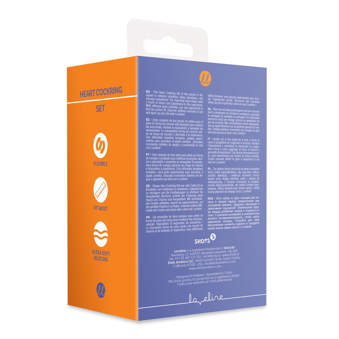 Heart Cockring Set - Violet Storm