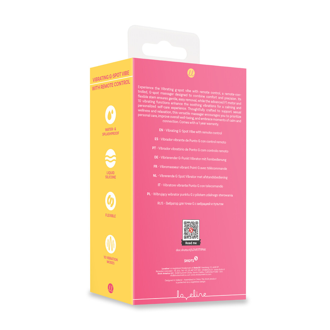 Loveline - Vibrerende G-Spot Vibe met Afstandsbediening - Roze