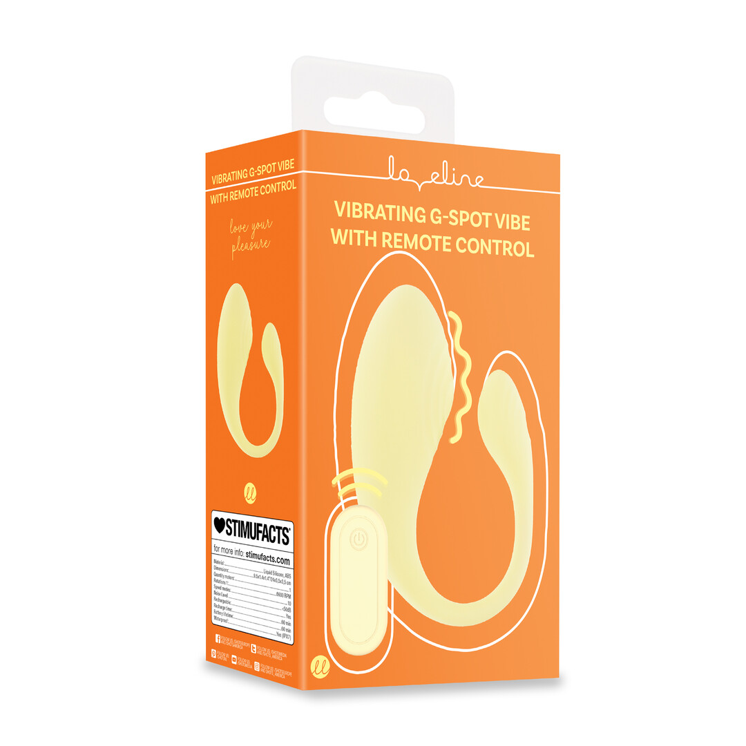 Loveline - Vibrerende G-Spot Vibe met Afstandsbediening - Geel