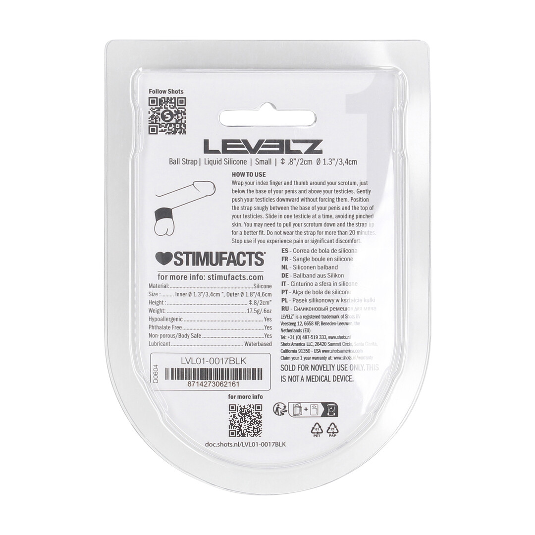 Vloeibare Silicoen Balriem - S - 34mm - Zwart